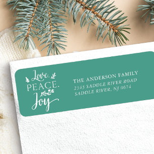 Etiqueta Love Peace Joy Holiday