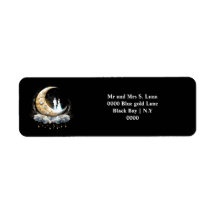 Lua brilhante da silhueta noturna celestial