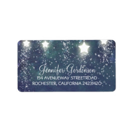 Etiqueta Lua Estrelas Marinho Casamento de Brilhante