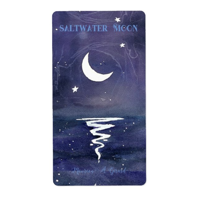 Etiqueta Lua Stars Night Half Maureen Girard Ocean Lake (Frente)