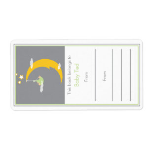 Etiqueta Lua Verde e Cartaz de Estrelas