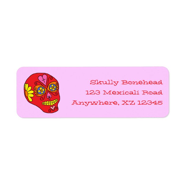 Etiqueta Lucha Libre Sugar Skull (Frente)