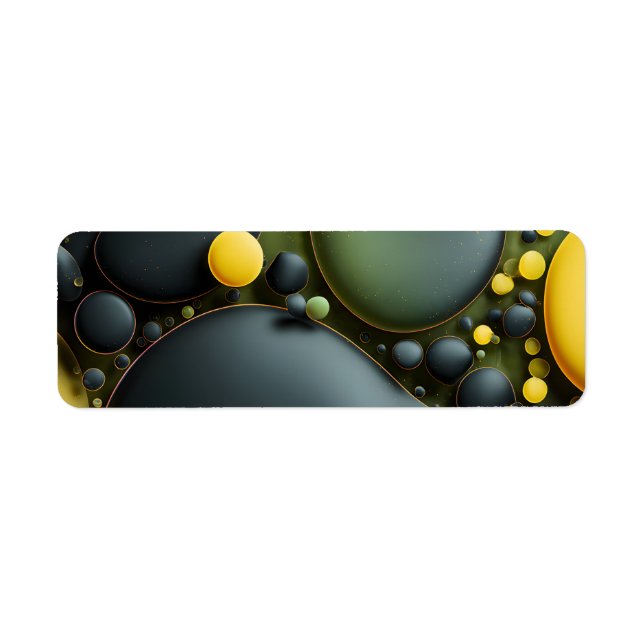 Etiqueta Luminous Fluid Dynamics: Yellow and Green Abstract (Frente)