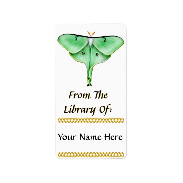 Etiqueta Luna Moth Bookplate (Frente)