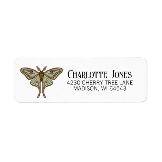 Etiqueta Luna Moth Gothic Return Address