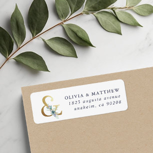 Etiqueta Luxe Floral Ampersand Wedding Return Address