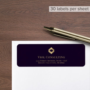 Etiqueta Luxe Return Address Labels Logotipo Dourado em Dia