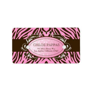 Etiqueta Luxuriously cor-de-rosa da zebra de 311 N