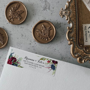 Etiqueta Luxury Whimsical Boho Floral Return Endereço