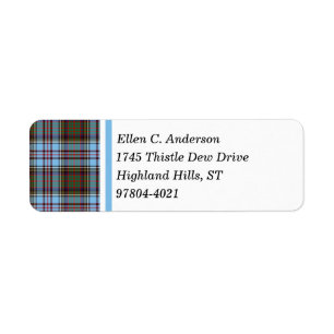 Etiqueta Luz do clã de Anderson - Tartan escocês azul