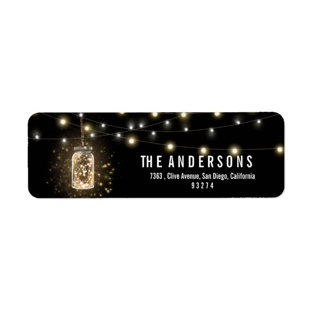 Etiqueta Luzes de Corda Rustic Mason Jars (Frente)