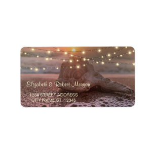 Etiqueta Luzes de cordas solares de praia tropical