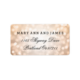 Etiqueta Luzes De Lâmpada De Cobre De Endereço De Casamento