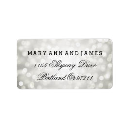 Etiqueta Luzes de Lâmpada Silver Endereço de Casamento