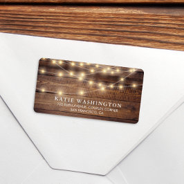 Etiqueta Luzes de madeira e cordas russas | Vintage Lace We