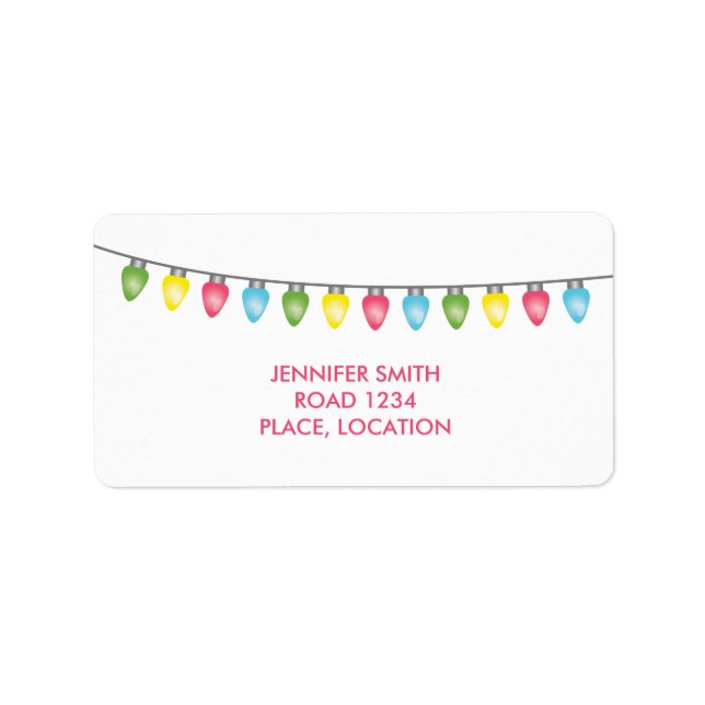 Etiqueta Luzes de Natal coloridas (Frente)