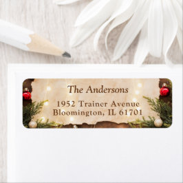 Etiqueta Luzes de String de Natal Russas Endereço de Devolu