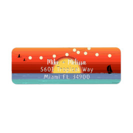 Etiqueta Luzes Tropicais de Sunset & String