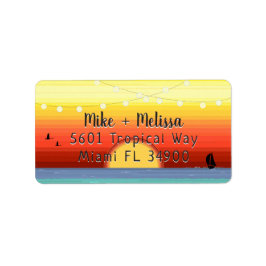 Etiqueta Luzes Tropicais de Sunset & String