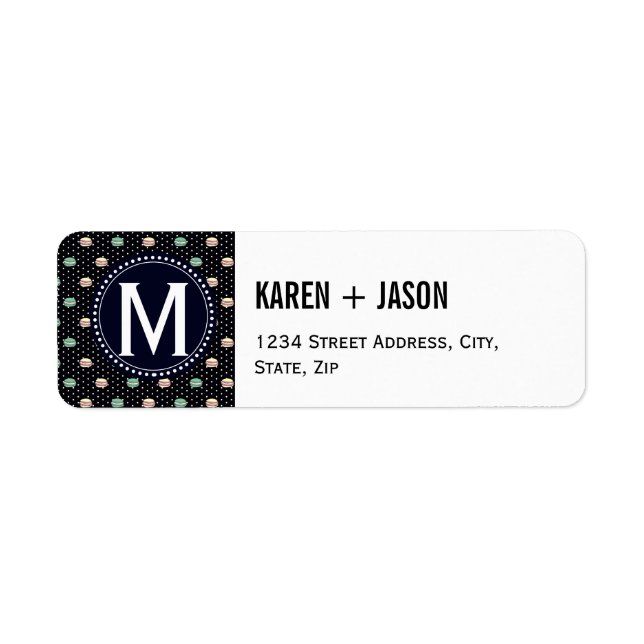 Etiqueta Macaron polkadot (Frente)