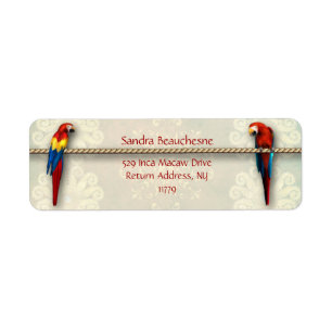 Etiqueta Macaws do Inca - laço de creme