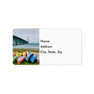 Etiqueta Mackinac Bridge And Canoes Address Labs