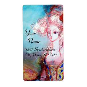 Etiqueta MADAME POMPADOUR, azul brilhante