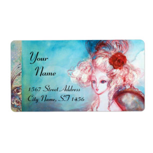 Etiqueta MADAME POMPADOUR, azul brilhante