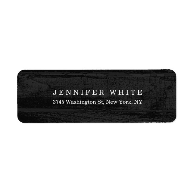 Etiqueta Madeira Mínima Negra Negra Negra Negra Simples (Frente)