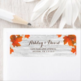 Etiqueta Madeira russa | Folhas de outono | Casamento Doura
