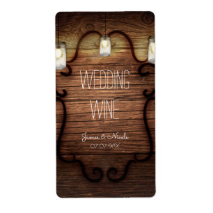 Etiqueta Madeira rústica do país & frascos de pedreiro