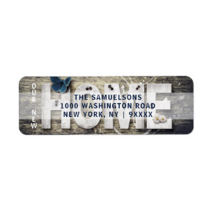 Etiqueta Madeira rústica nosso endereço do remetente