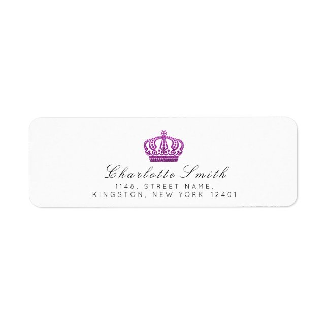 Etiqueta Magenta Rosa Brilhante RSVP Crown Princesa Branca (Frente)