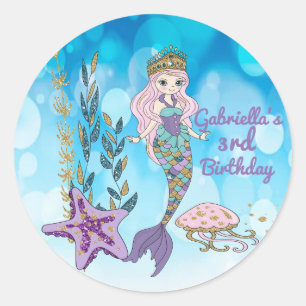 Etiqueta mágica personalizada da sereia do brilho
