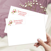 Magnolias Flowers Rustic Address Labels