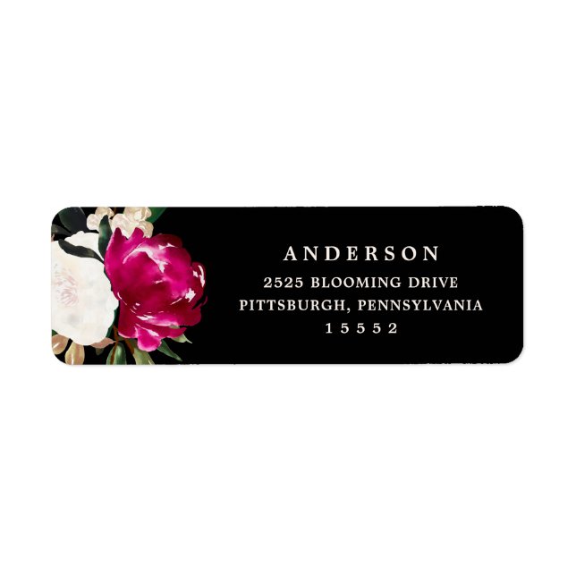 Etiqueta Magolia Pintada em Preto | Casamento (Frente)