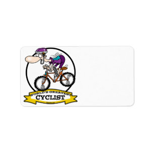 ETIQUETA MAIOR CARTÃO DE HOMENS CICLISTA DO MUNDO