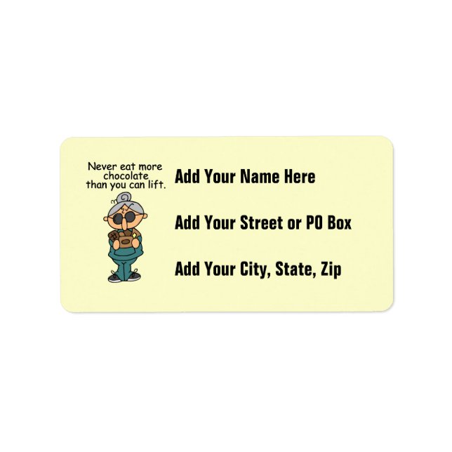 Etiqueta Mais Humor de Chocolate (Frente)