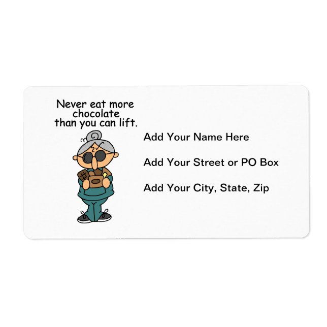 Etiqueta Mais humor do chocolate (Frente)