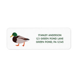 Etiqueta Mallard Duck Illustration Endereço de Retorno