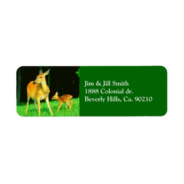 Etiqueta Mama Deer & Baby Fawn (Frente)