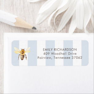 Etiqueta Mama para Bee Honey Blue Chá de fraldas Endereço d
