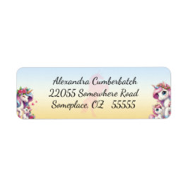 Etiqueta Mamãe e Baby Pastel Unicores