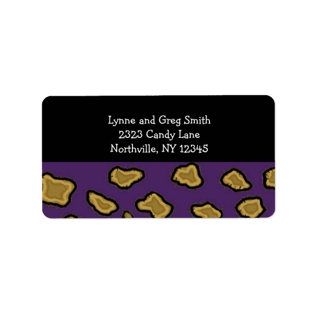 Etiqueta Manchas de leopardo roxo (Frente)