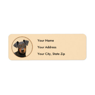 Etiqueta Manchester Terrier Pintura Original