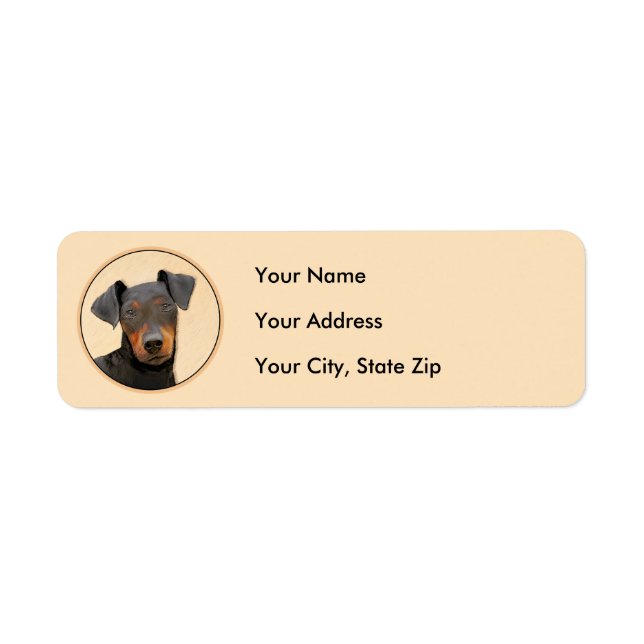 Etiqueta Manchester Terrier Pintura Original (Frente)