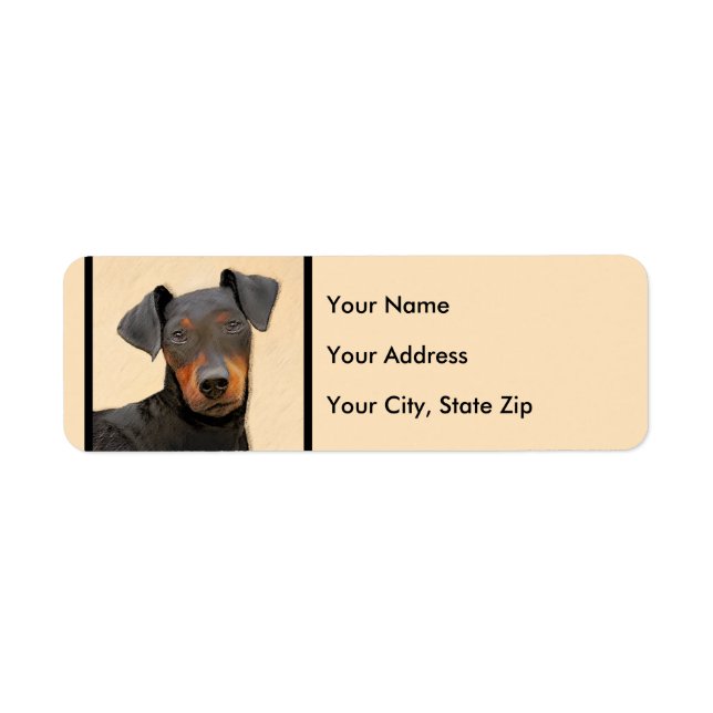 Etiqueta Manchester Terrier Pintura Original (Frente)