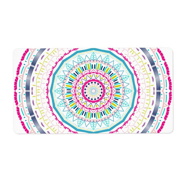 Etiqueta mandala colorida (Frente)