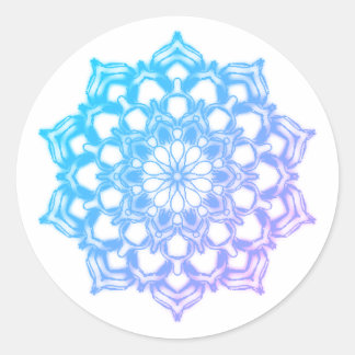 Etiqueta Mandala Flor Azul