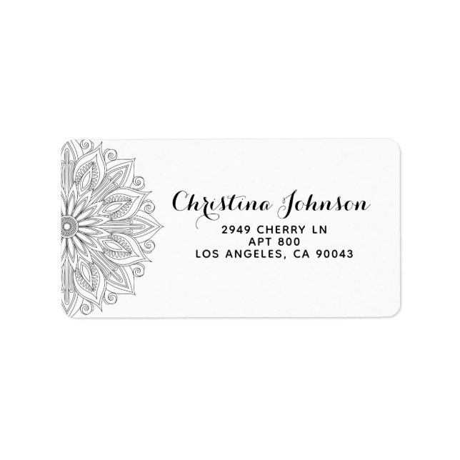 Etiqueta Mandala Henna (Frente)